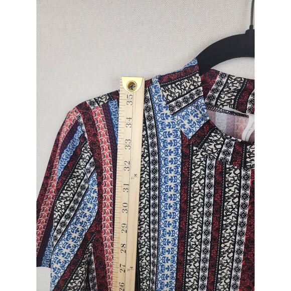 BCB Generation Dress Womens L Striped mock neck boho shift funky fun festival - Picture 5 of 11